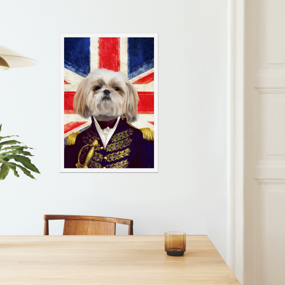 The General - British Flag Edition: Custom Pet Poster - Paw & Glory - #pet portraits# - #dog portraits# - #pet portraits uk#Paw & Glory, paw and glory, crown and paw alternative dog poster custom painting with dog, puppy painting pet portraits near me, procreate pet portrait pet portrait