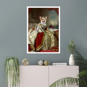 The Queen: Custom Pet Poster, Paw & Glory, paw and glory, painting pets, pet portraits in oils, dog portrait painting, Pet portraits, pet paintings from photo, custom dog art,