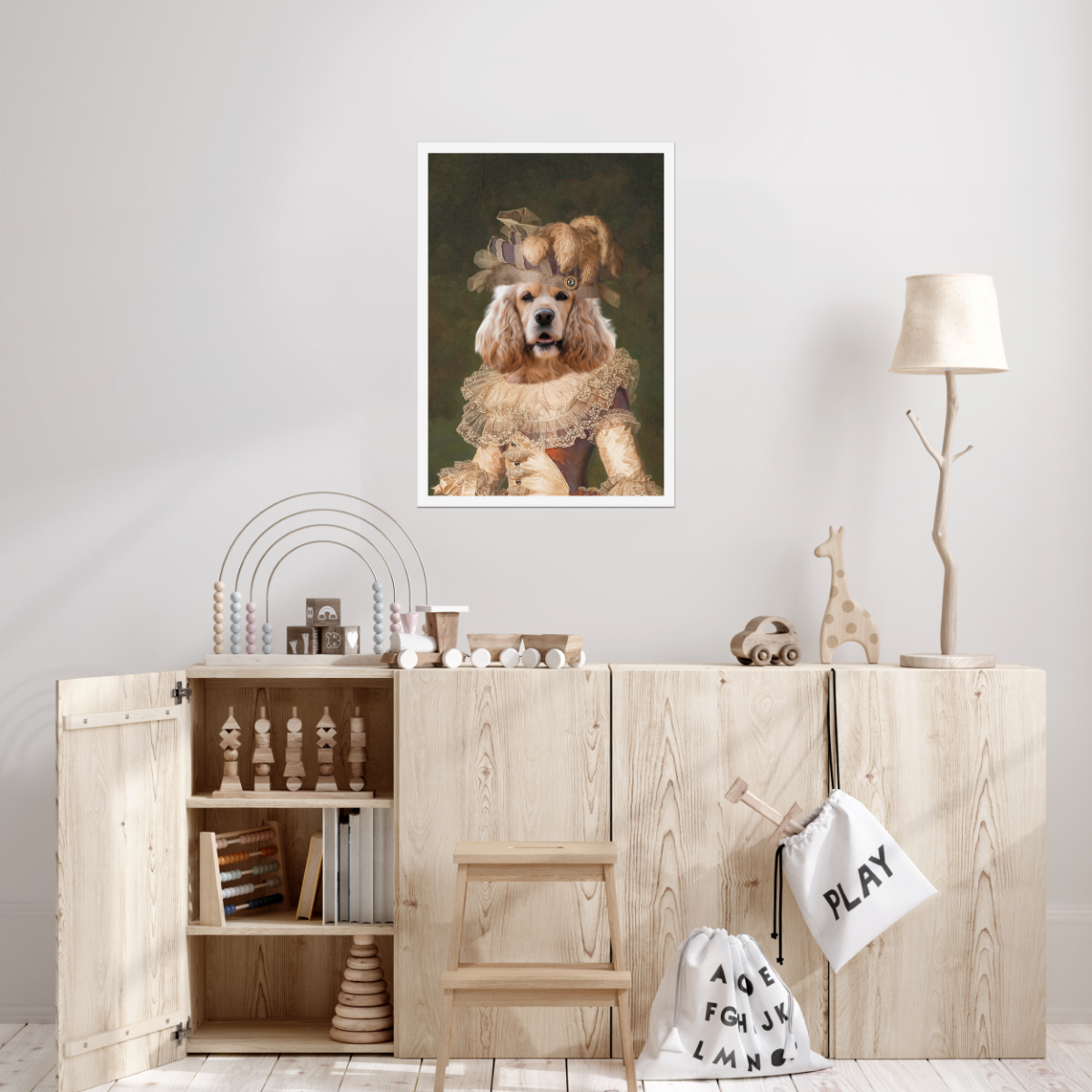 Marie Antoinette: Custom Pet Poster, Paw & Glory,paw and glory, dog portraits from photos, custom pet art, animal portrait paintings, portrait of dog, Westandwillow, Purrandmutt