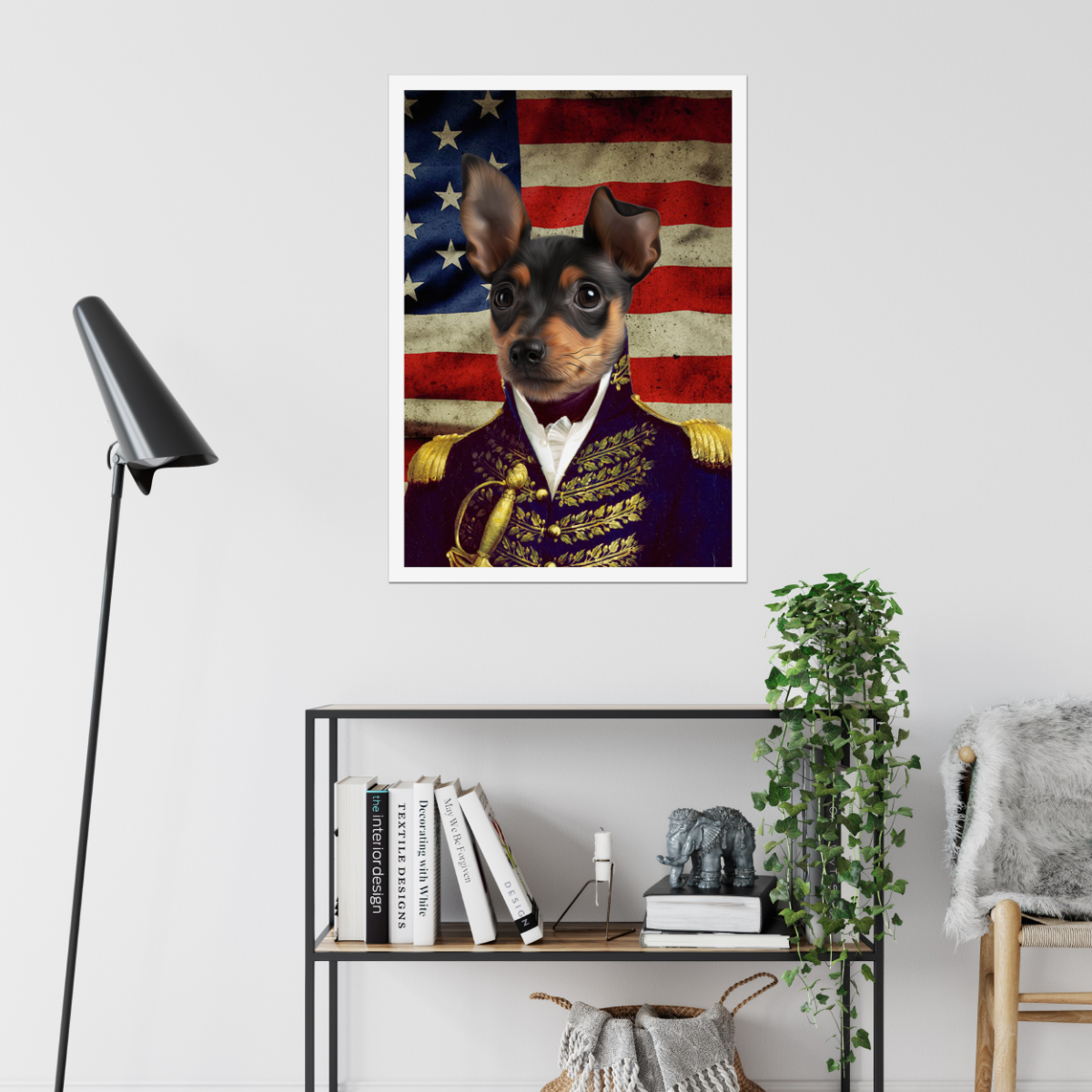The General - USA Flag Edition: Custom Pet Poster - Paw & Glory - #pet portraits# - #dog portraits# - #pet portraits uk#Paw & Glory, paw and glory, turner and walker sites like crown and paw fancy pet portraits dog family photoshoot pets as paintings paws painting pet portrait