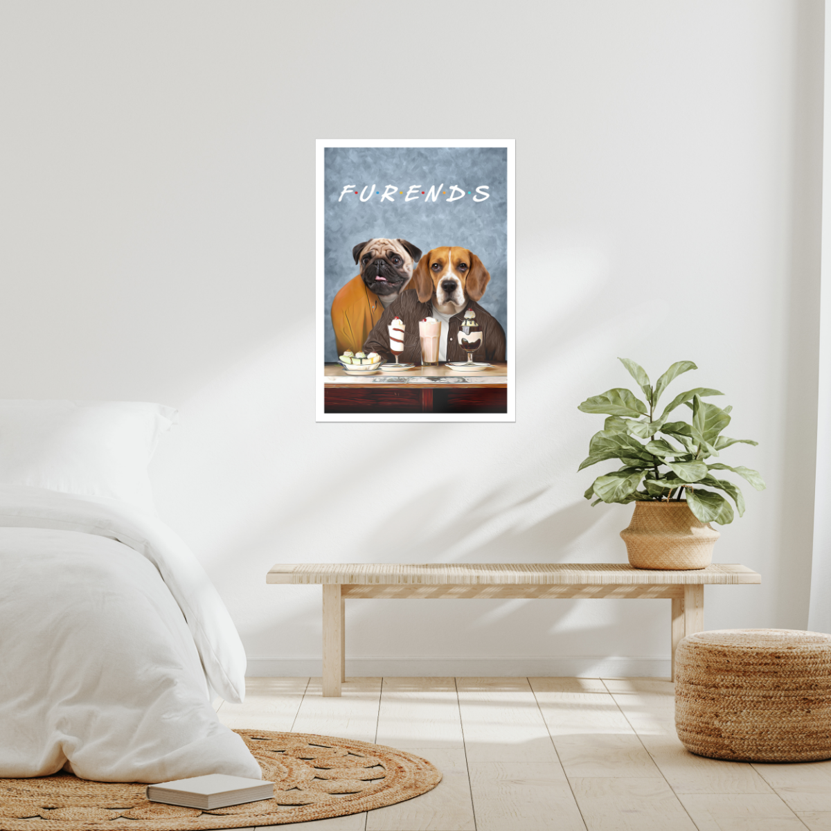 Two Furends: Custom Pet Poster - Paw & Glory - #pet portraits# - #dog portraits# - #pet portraits uk#Paw & Glory, pawandglory, dog portrait images, aristocrat dog painting, drawing pictures of pets, admiral pet portrait, dog portrait background colors, cat picture painting, pet portrait