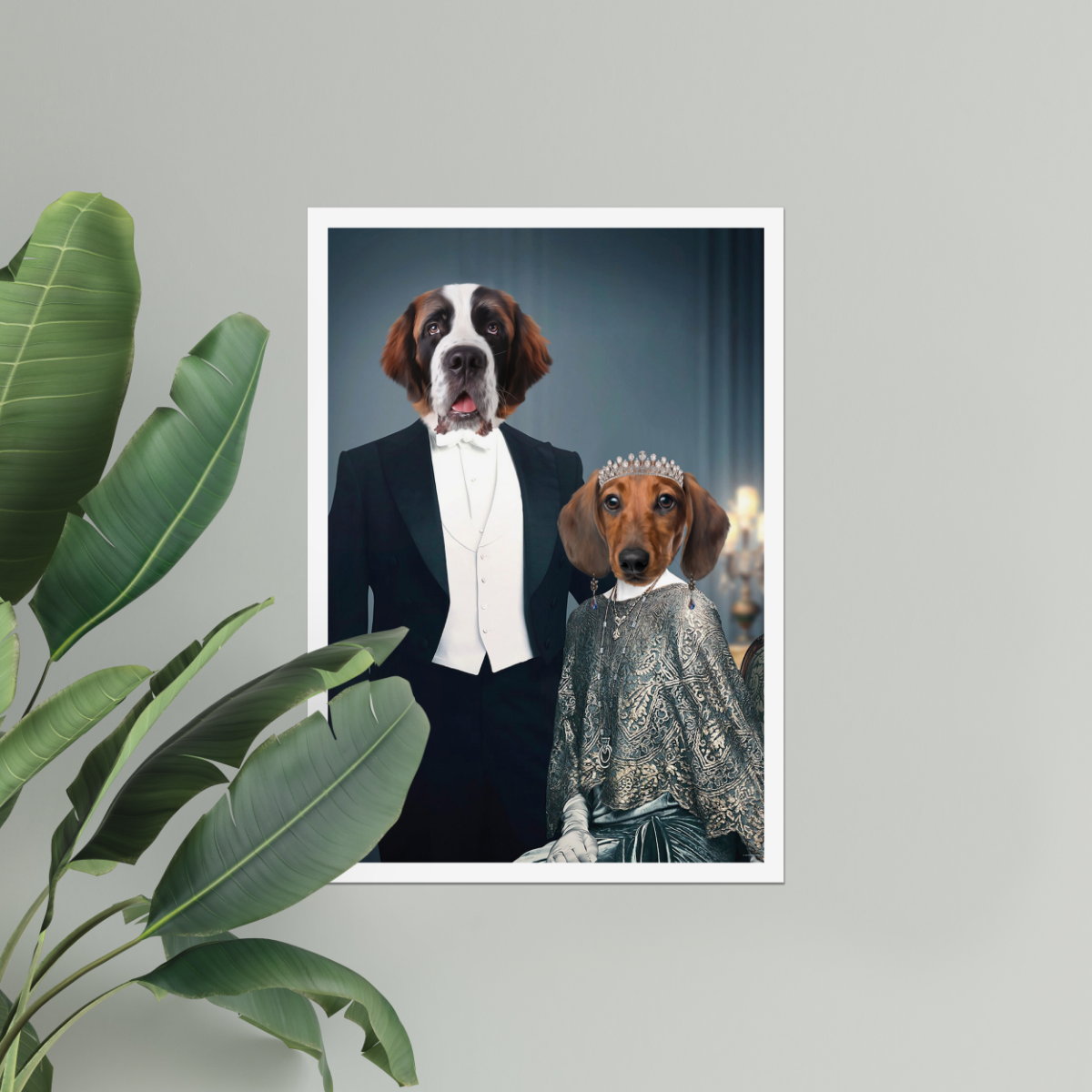Robert & Cora (Downton Abbey Inspired): Custom Pet Poster , Paw & Glory, paw and glory, art pet portraits, pet photo portraits, custom pet portrait painting, dog and cat paintings, dog photo art, fine art pet portraits,