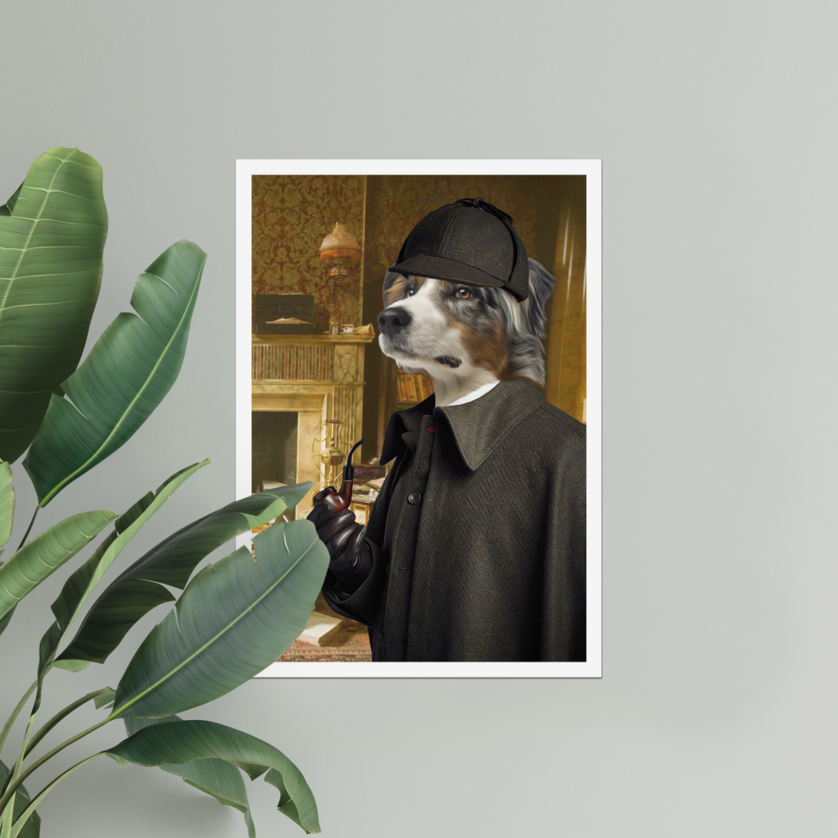 Sherlock Holmes: Custom Pet Poster - Paw & Glory - #pet portraits# - #dog portraits# - #pet portraits uk#Paw & Glory, paw and glory, pet portraits black and white, pet portrait singapore, pet family portraits, dog portraits singapore, dog drawing from photo, digital pet paintings, pet portraits