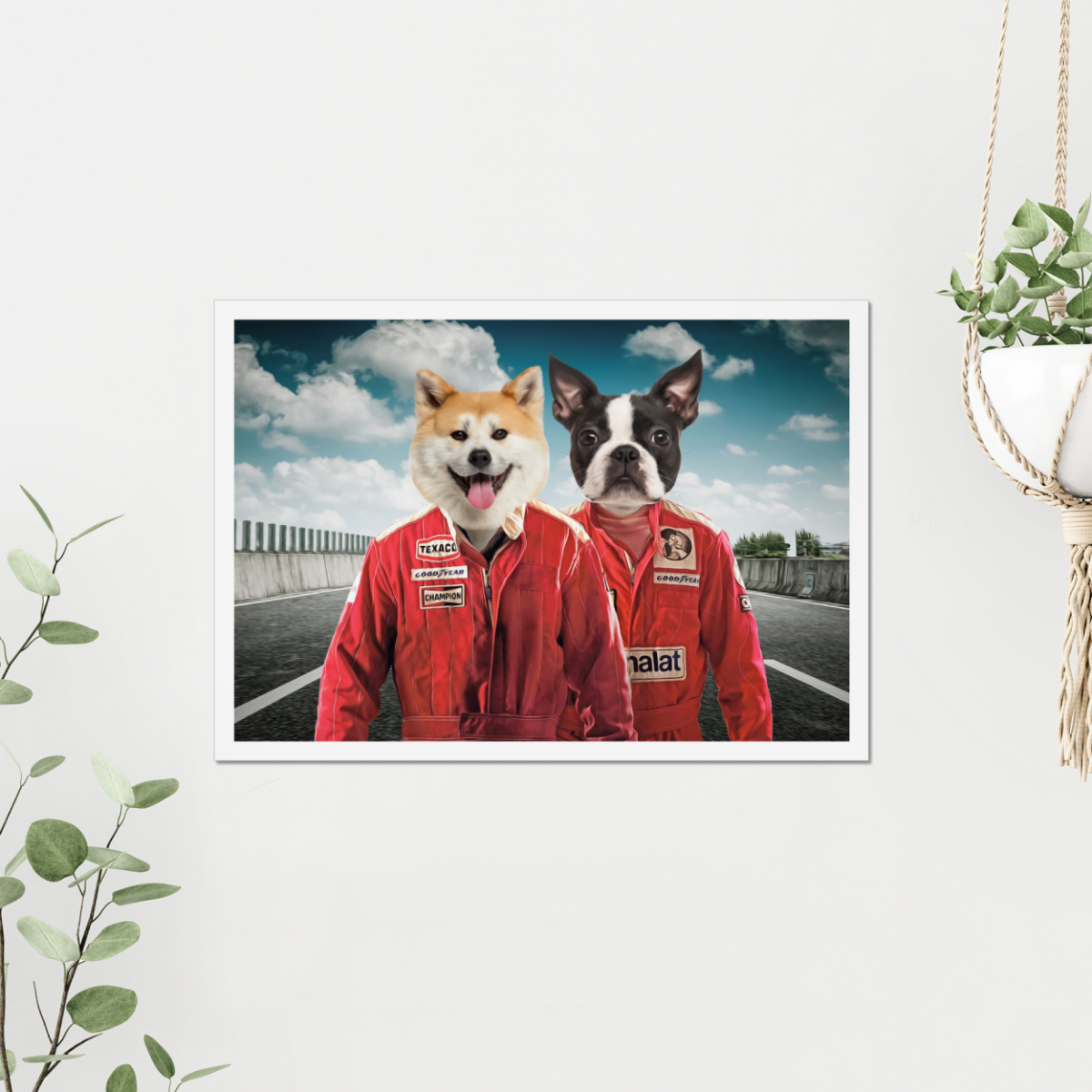 The Race Car Drivers: Custom Pet Poster - Paw & Glory - #pet portraits# - #dog portraits# - #pet portraits uk#Paw & Glory, pawandglory, the general portrait, painting pets, custom dog painting, painting pets, for pet portraits, the admiral dog portrait, pet portraits