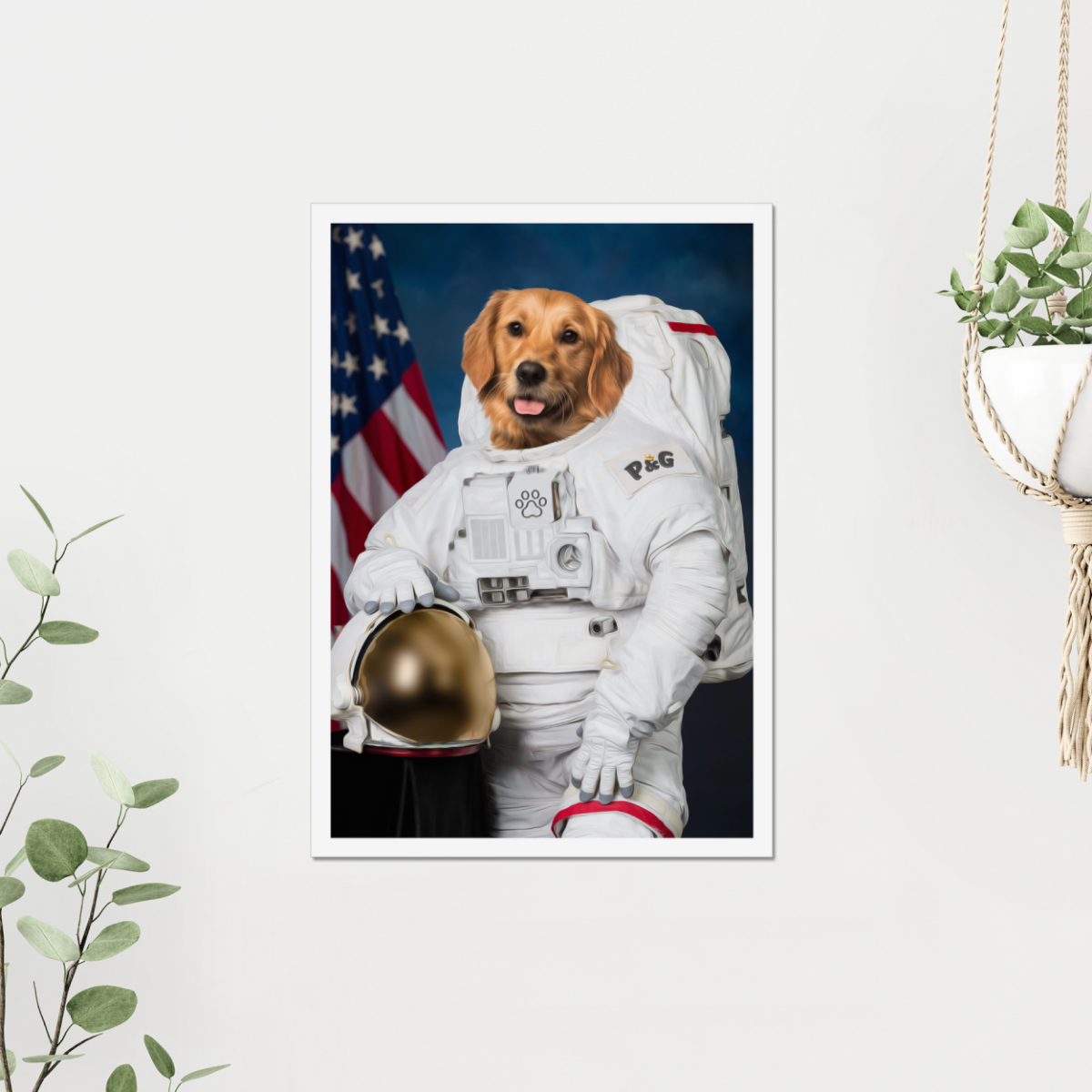 The Astronaut: Custom Pet Poster - Paw & Glory - #pet portraits# - #dog portraits# - #pet portraits uk#Paw & Glory, pawandglory, pet portraits in oils, best dog artists, abstract pet portraits dog canvas art, drawing pictures of pets, pet portraits