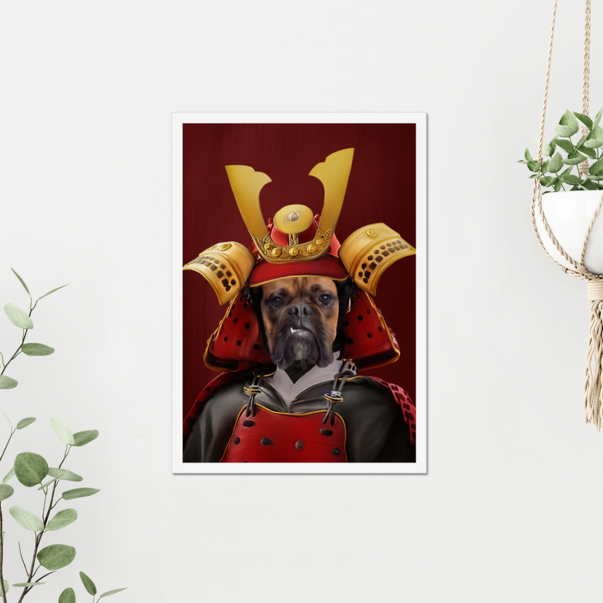 The Samurai: Custom Pet Poster - Paw & Glory - #pet portraits# - #dog portraits# - #pet portraits uk#Paw & Glory, pawandglory, dog portraits as humans, dog portrait painting, custom pet painting, in home pet photography, aristocratic dog portraits, painting pets, pet portrait