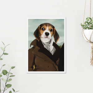 Paw & Glory, pawandglory, personalized pet and owner canvas, dog portraits as humans, custom pet painting, admiral dog portrait, drawing dog portraits, pet portrait