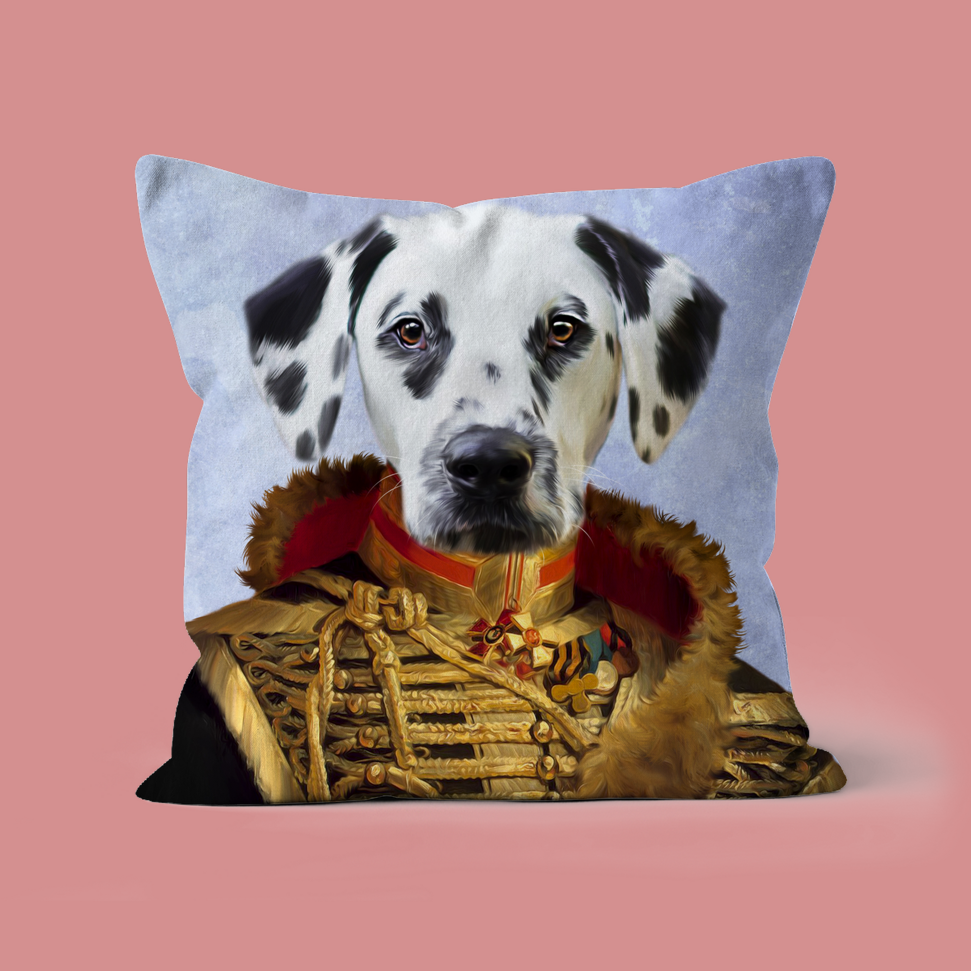 The Colonel: Custom Pet Throw Pillow - Paw & Glory - #pet portraits# - #dog portraits# - #pet portraits uk#paw & glory, pet portraits pillow,custom pet pillows, pillow personalized, custom pillow cover, dog personalized pillow, pillow with pet picture