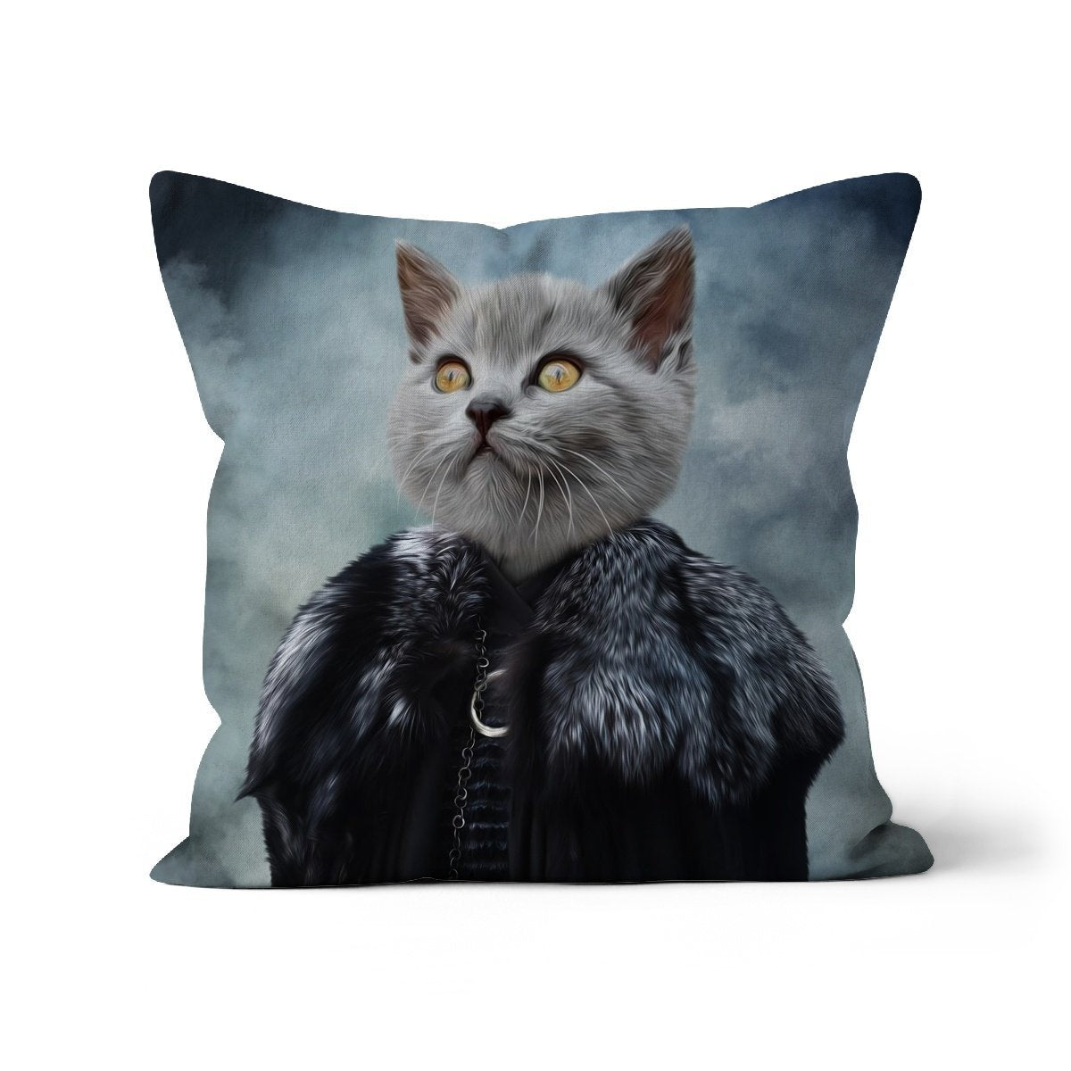 Queen Of The North (GOT Inspired): Custom Pet Throw Pillow - Paw & Glory - #pet portraits# - #dog portraits# - #pet portraits uk#pawandglory, pet art pillow,dog pillows personalized, pet face pillows, dog photo on pillow, custom cat pillows, pillow with pet picture