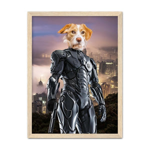 RoboPup (RoboCop Inspired): Custom Pet Portrait - Paw & Glory, pawandglory, dog canvas art, aristocratic dog portraits, funny dog paintings, my pet painting, pet portraits leeds, pet portrait