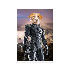 RoboPup (RoboCop Inspired): Custom Pet Portrait - Paw & Glory, pawandglory, dog portraits admiral, pet portraits in oils, dog and couple portrait, dog portraits singapore, dog drawing from photo, dog portrait painting, pet portrait