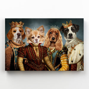 Royal Pops & Princesses: Custom 4 Pet Canvas - Paw & Glory - #pet portraits# - #dog portraits# - #pet portraits uk#paw and glory, pet portraits canvas,custom dog canvas art, dog wall art canvas, canvas of your dog, dog picture canvas, dog prints on canvas