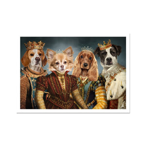 Royal Pops & Princesses: Custom 4 Pet Portrait - Paw & Glory, paw and glory, aristocrat dog painting, admiral pet portrait, custom pet paintings, pet portraits, animal portrait pictures, pet portrait