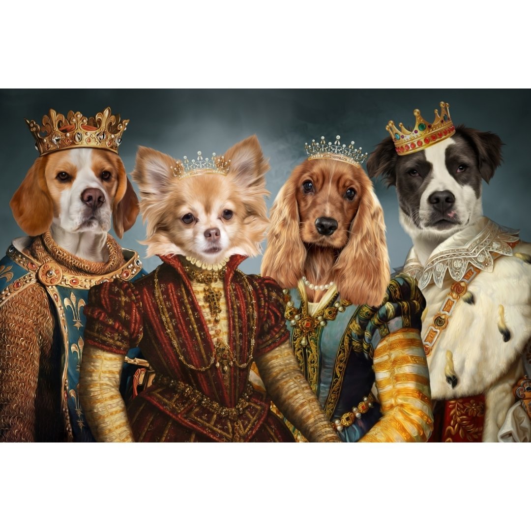 Royal Pops & Princesses Digital Portrait - Paw & Glory, paw and glory, custom dog painting, hogwarts dog houses, dog portraits singapore, personalized pet and owner canvas, best dog artists, louvenir pet portrait, pet portrait