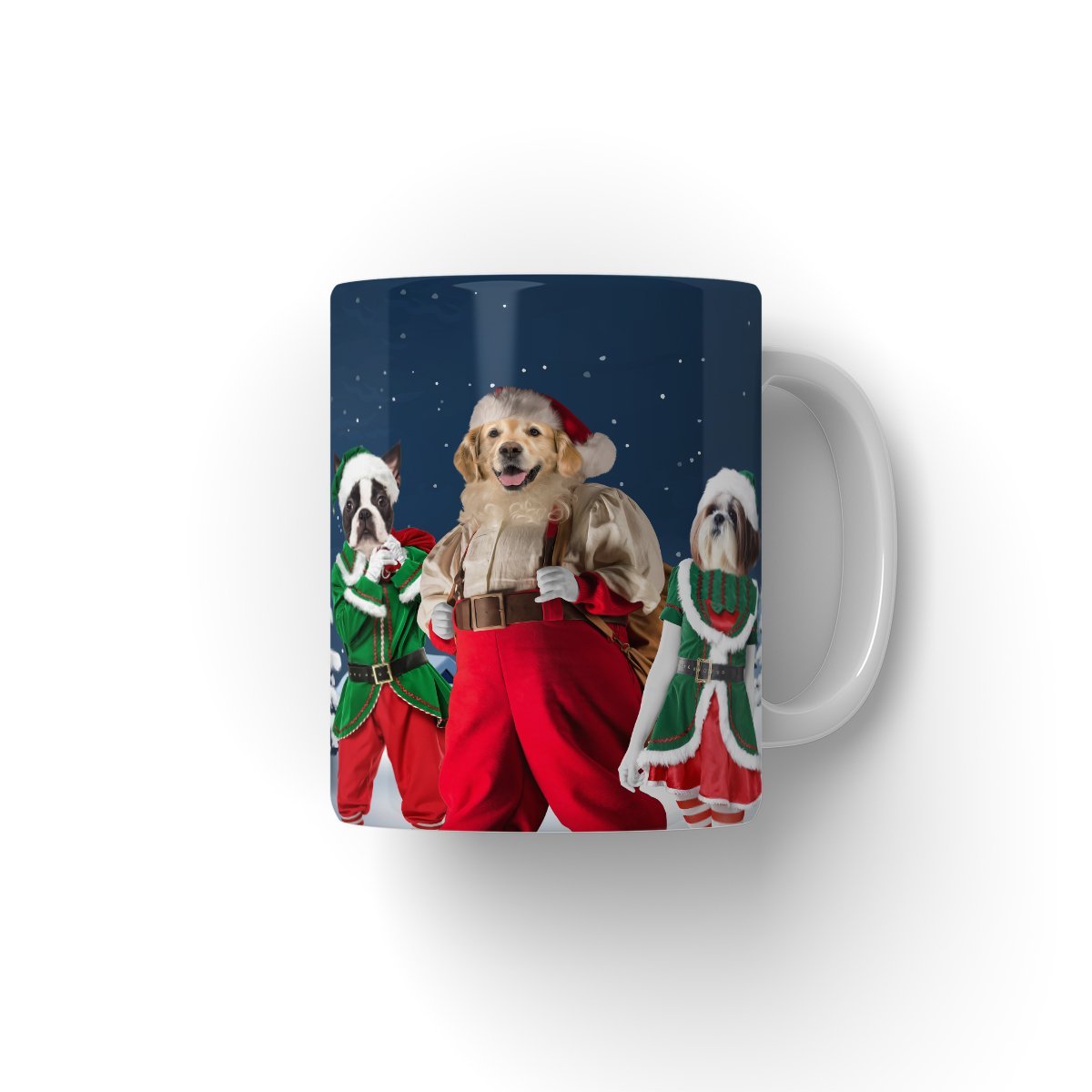 Santa & His Elves: Custom Pet Mug - Paw & Glory - #pet portraits# - #dog portraits# - #pet portraits uk#paw and glory, custom pet portrait Mug,customized dog coffee mugs, personalized mug, coffee mugs personalized, etsy dog mugs, personalized pet coffee mugs