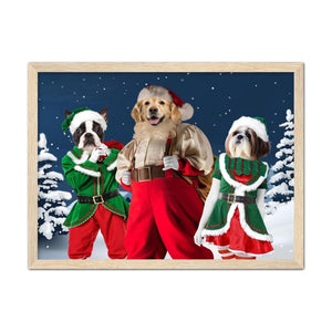 Santa & His Elves: Custom Pet Portrait - Paw & Glory, pawandglory, dog portraits admiral, painting pets, dog drawing from photo, paintings of pets from photos, best dog paintings, pet photo clothing, pet portraits