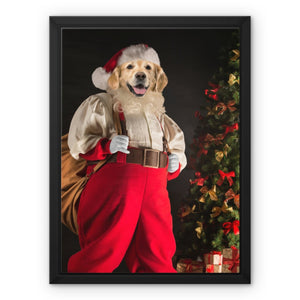 Santa Paws: Custom Pet Canvas - Paw & Glory - #pet portraits# - #dog portraits# - #pet portraits uk#paw and glory, custom pet portrait canvas,dog canvas, personalized dog and owner canvas uk, pet canvas uk, canvas of my dog, dog canvas wall art