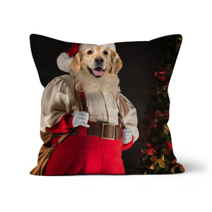 Santa Paws: Custom Pet Cushion - Paw & Glory - #pet portraits# - #dog portraits# - #pet portraits uk#pawandglory, pet art pillow,custom pillow of pet, print pet on pillow, dog on pillow, dog on pillow, custom cat pillows