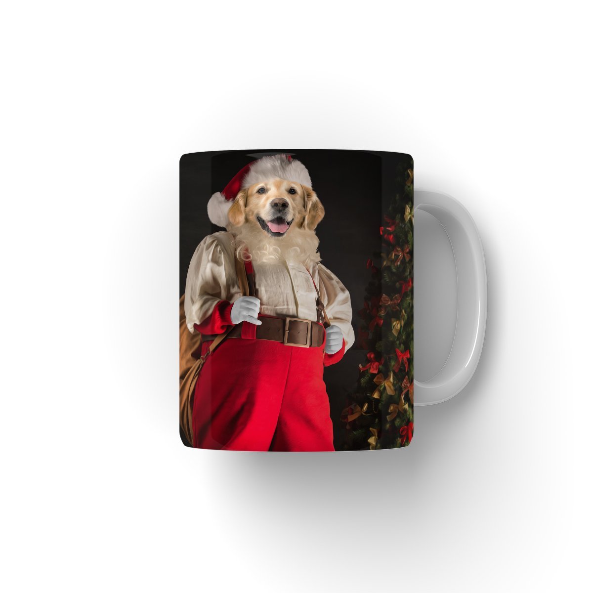 Santa Paws: Custom Pet Mug - Paw & Glory - #pet portraits# - #dog portraits# - #pet portraits uk#pawandglory, pet art Mug,personalized coffee mug with dogs, dog breed mugs, pet mug, pet photo on mug, mug with my photo