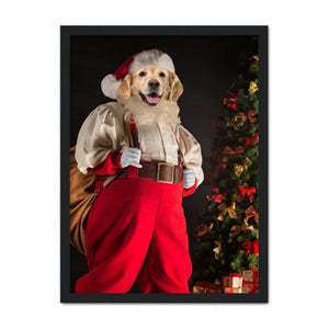 Santa Paws: Custom Pet Portrait - Paw & Glory, paw and glory, for pet portraits, dog astronaut photo, dog drawing from photo, dog canvas art, louvenir pet portrait, dog drawing from photo, pet portrait