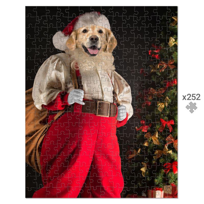 Santa Paws: Custom Pet Puzzle - Paw & Glory - #pet portraits# - #dog portraits# - #pet portraits uk#pawandglory, pet art Puzzle,custom dog photo puzzle, custom cat puzzle, dog portraits with clothes, Pet gifts, Pet art