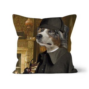 Sherlock Holmes: Custom Pet Cushion - Paw & Glory - #pet portraits# - #dog portraits# - #pet portraits uk#paw and glory, custom pet portrait cushion,custom pillow of your pet, print pet on pillow, personalised cat pillow, dog shaped pillows, custom pillow of pet
