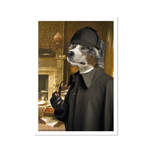 Sherlock Holmes: Custom Pet Poster - Paw & Glory - #pet portraits# - #dog portraits# - #pet portraits uk#Paw & Glory, paw and glory, pet portraits black and white, pet portrait singapore, pet family portraits, dog portraits singapore, dog drawing from photo, digital pet paintings, pet portraits