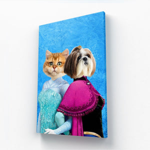 Snow Sisters (Frozen Inspired): Custom Pet Canvas - Paw & Glory - #pet portraits# - #dog portraits# - #pet portraits uk#paw and glory, pet portraits canvas,dog portrait canvas, pet picture on canvas, dog canvas bag, custom pet canvas, personalised pet canvas