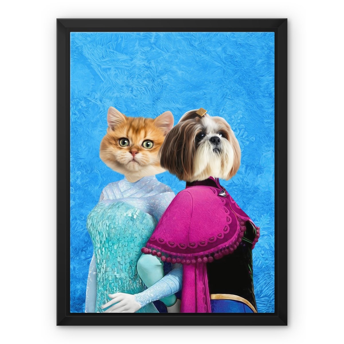Snow Sisters (Frozen Inspired): Custom Pet Canvas - Paw & Glory - #pet portraits# - #dog portraits# - #pet portraits uk#paw and glory, pet portraits canvas,dog portrait canvas, pet picture on canvas, dog canvas bag, custom pet canvas, personalised pet canvas