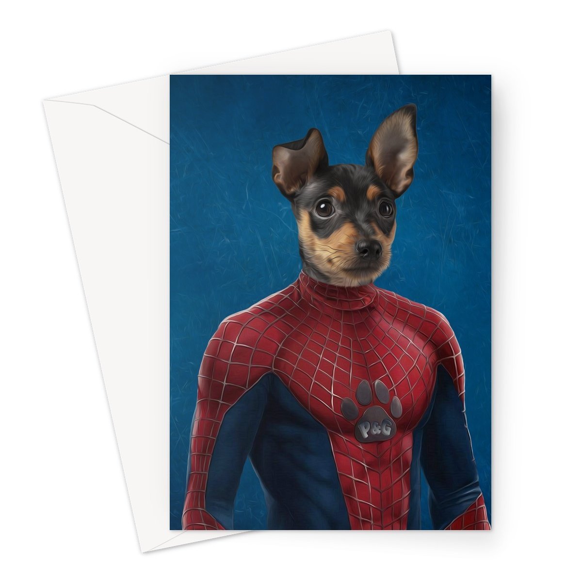 Spiderpet: Custom Pet Greeting Card - Paw & Glory - paw and glory, cat picture painting, best dog artists, pet photo clothing, professional pet photos, my pet painting, admiral pet portrait, pet portraits