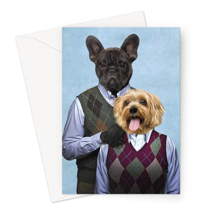 Step Doggo's: Custom Pet Greeting Card - Paw & Glory - paw and glory, dog drawing from photo, professional pet photos, animal portrait pictures, personalized dog portrait, royal cat portrait, in home pet photography, pet portraits