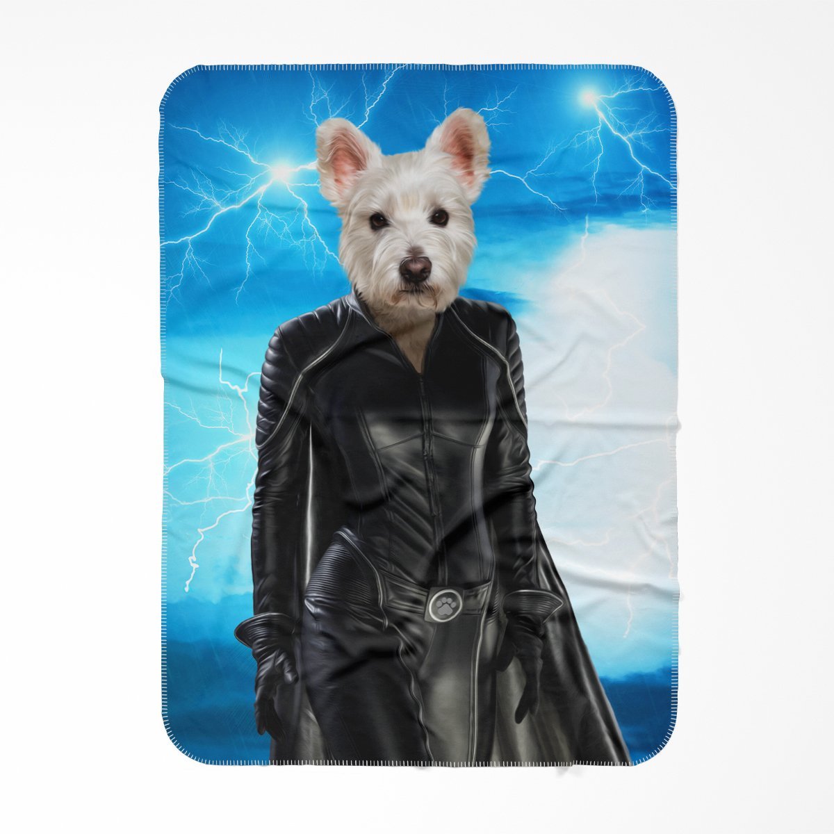 Storm (Marvel Inspired): Custom Pet Blanket - Paw & Glory - #pet portraits# - #dog portraits# - #pet portraits uk#Pawandglory, Pet art blanket,dog head blanket, turn pet photos to art dog photo art, paw prints gifts, pet photo studio