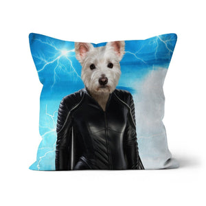Storm (Marvel Inspired): Custom Pet Cushion - Paw & Glory - #pet portraits# - #dog portraits# - #pet portraits uk#pawandglory, pet art pillow,dog on pillow, pet print pillow, print pet on pillow, custom cat pillows, pet face pillow