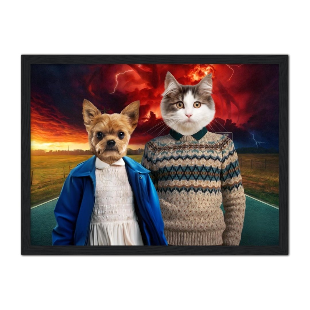 Stranger Things: Custom Pet Portrait - Paw & Glory, paw and glory, for pet portraits, the general portrait, funny dog paintings, professional pet photos, dog portraits as humans, in home pet photography, pet portrait