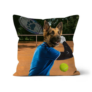 Tennis Icon: Custom Pet Cushion - Paw & Glory - #pet portraits# - #dog portraits# - #pet portraits uk#pawandglory, pet art pillow,dog pillow custom, custom pet pillows, pup pillows, pillow with dogs face, dog pillow cases