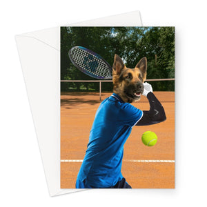 Tennis Icon: Custom Pet Greeting Card - Paw & Glory - #pet portraits# - #dog portraits# - #pet portraits uk#personalized dog products, dog portrait company, Pet portraits uk, Pet portraits, Crown and paw alternative, Purr and mutt, Hattieandhugo