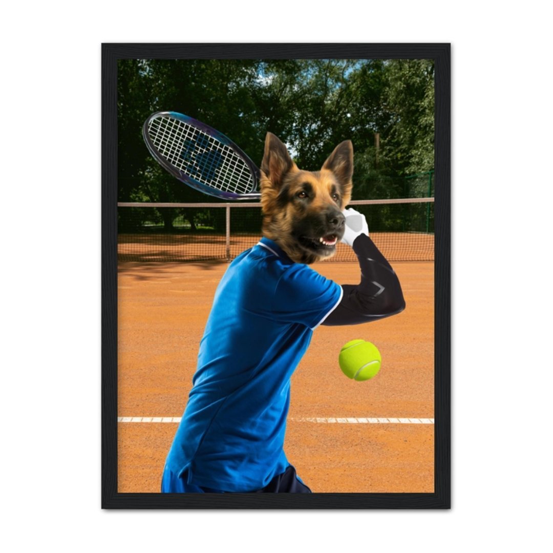 Tennis Icon: Custom Pet Portrait - Paw & Glory, pawandglory, custom pet painting, dog canvas art, paintings of pets from photos, custom dog painting, pet portraits, funny dog paintings, small dog portrait