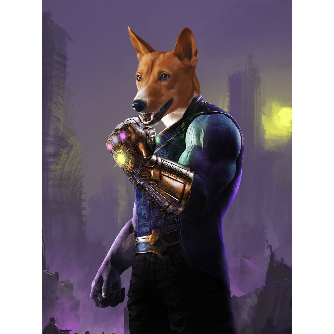 Thanos (Marvel Inspired): Custom Digital Pet Portrait - Paw & Glory, paw and glory,  painting pets, pet portraits in oils, dog portrait painting, Pet portraits, custom pet paintings