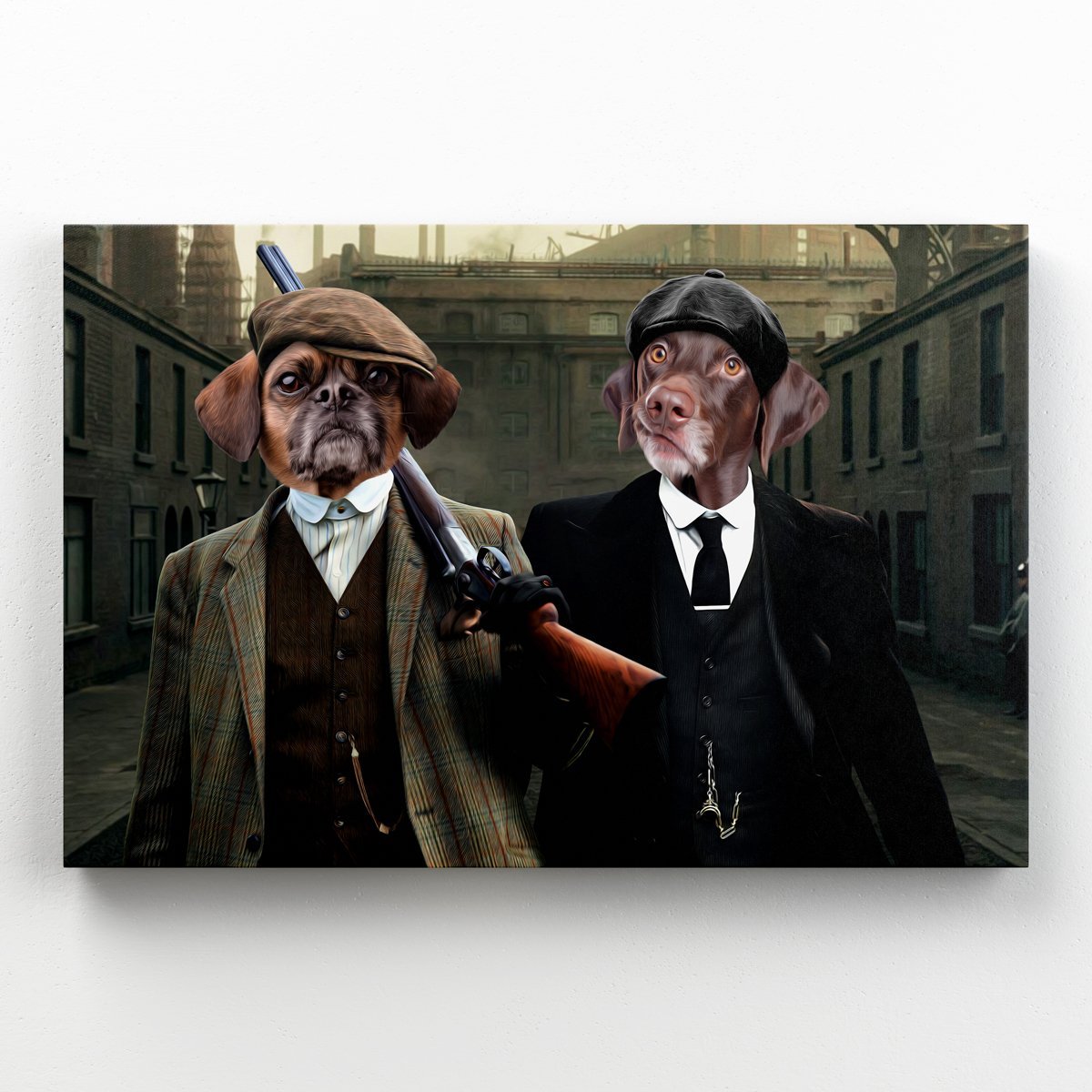The 2 Brothers (Peaky Blinders Inspired): Custom Pet Canvas - Paw & Glory - #pet portraits# - #dog portraits# - #pet portraits uk#paw & glory, custom pet portrait canvas,pet photo to canvas, dog portraits canvas, pet canvas portrait, pet canvas print, dog photo on canvas