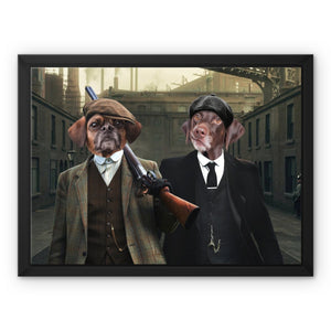 The 2 Brothers (Peaky Blinders Inspired): Custom Pet Canvas - Paw & Glory - #pet portraits# - #dog portraits# - #pet portraits uk#paw and glory, custom pet portrait canvas,personalized dog and owner canvas uk, dog canvas, pet photo to canvas, custom pet art canvas, canvas dog carrier