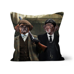 The 2 Brothers (Peaky Blinders Inspired): Custom Pet Cushion - Paw & Glory - #pet portraits# - #dog portraits# - #pet portraits uk#paw and glory, custom pet portrait cushion,custom pillow of your pet, dog personalized pillow, custom pillow cover, dog shaped pillows, dog pillows personalized