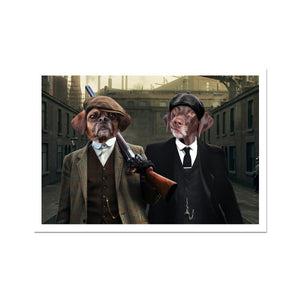 The 2 Brothers (Peaky Blinders Inspired): Custom Pet Portrait - Paw & Glory, pawandglory, dog drawing from photo, my pet painting, aristocratic dog portraits, aristocrat dog painting, dog canvas art, nasa dog portrait, pet portraits