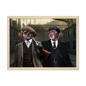 The 2 Brothers (Peaky Blinders Inspired): Custom Pet Portrait - Paw & Glory, pawandglory, dog portraits as humans, drawing dog portraits, custom pet portraits south africa, dog portrait background colors, admiral dog portrait, pet portraits in oils, pet portraits