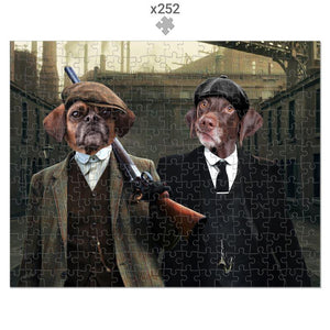 The 2 Brothers (Peaky Blinders Inspired): Custom Pet Puzzle - Paw & Glory - #pet portraits# - #dog portraits# - #pet portraits uk#paw & glory, pet portraits Puzzle,pet portraits in oils, dog portrait painting, Puzzle Pet portraits, pet paintings from photo