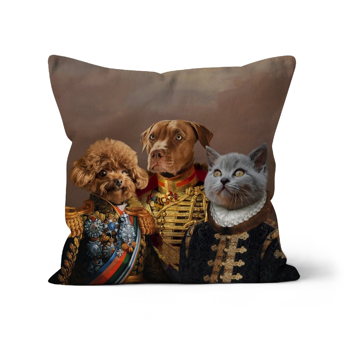 The 3 Brothers In Arms: Custom Pet Cushion - Paw & Glory - #pet portraits# - #dog portraits# - #pet portraits uk#paw & glory, custom pet portrait pillow,dog memory pillow, photo pet pillow, custom pillow of your pet, pet pillow, custom cat pillows