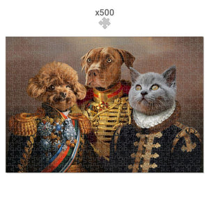 The 3 Brothers In Arms: Custom Pet Puzzle - Paw & Glory - #pet portraits# - #dog portraits# - #pet portraits uk#pawandglory, pet art Puzzle,painting of my dog, custom dogs portraits, paw prints gifts, pet portrait puzzle, puzzle pet photos