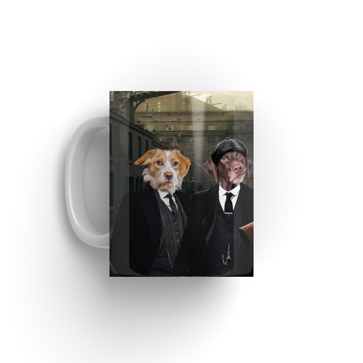 The 3 Brothers (Peaky Blinders Inspired): Custom Pet Mug - Paw & Glory - #pet portraits# - #dog portraits# - #pet portraits uk#pawandglory, pet art Mug,dog face mug, coffee mug prints, personalised dog mug, coffee mug for her, your dog on a mug