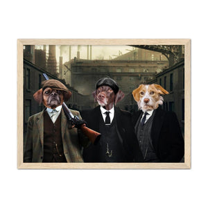 The 3 Brothers (Peaky Blinders Inspired): Custom Pet Portrait - Paw & Glory, pawandglory, custom pet paintings, dog astronaut photo, pet portraits black and white, animal portrait pictures, funny dog paintings, digital pet paintings, pet portraits