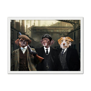 The 3 Brothers (Peaky Blinders Inspired): Custom Pet Portrait - Paw & Glory, paw and glory, small dog portrait, aristocratic dog portraits, dog portrait background colors, best dog artists, admiral dog portrait, dog portraits admiral, pet portrait