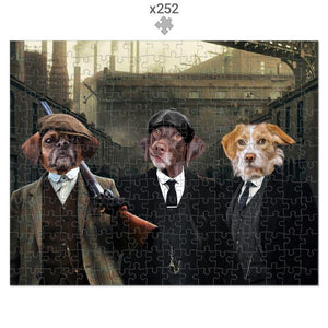 The 3 Brothers (Peaky Blinders Inspired): Custom Pet Puzzle - Paw & Glory - #pet portraits# - #dog portraits# - #pet portraits uk#paw & glory, pet portraits Puzzle,pet portraits painting, dog portraits in oil, animal art painting, funky pet portraits, pet portraits art